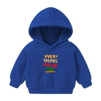 Youth Solid Fleece Hoodies Pullover Fashion Girl and Boy' Casual Long Sleeve Tops Hoodie Printing Tops Blue 6 Years