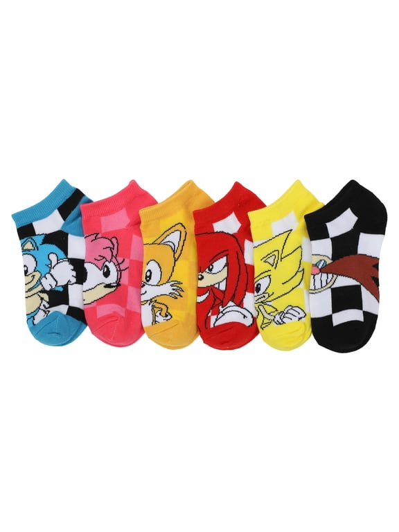 Youth Sonic the Hedgehog Ankle Socks 6-Pack - Speedy Style for Kids