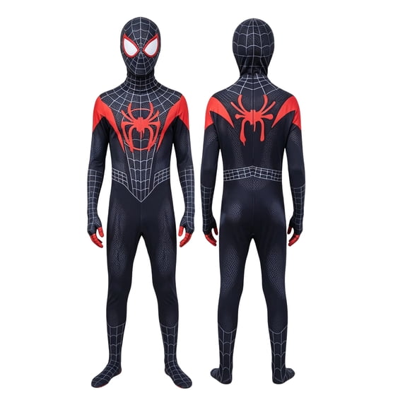 Spider Superhero Costume Bodysuit, Long Sleeve 3D Web Print Zentai Jumpsuit Romper Outwear for Holiday Gift