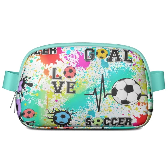 Youth Sports Crossbody Bag – Colorful Sports Ball Pattern Fanny Pack for Kids and Teen Player Gifts