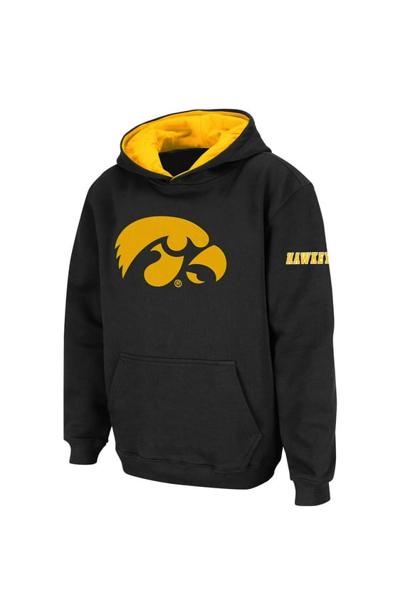 Youth Stadium Athletic Black Iowa Hawkeyes Big Logo Pullover Hoodie