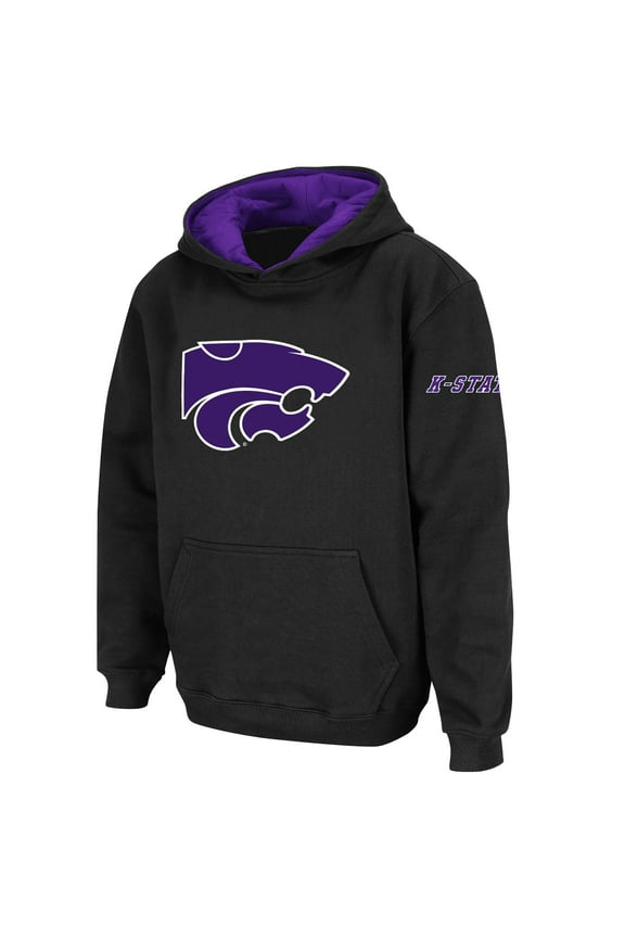 Youth Stadium Athletic Black Kansas State Wildcats Big Logo Pullover Hoodie