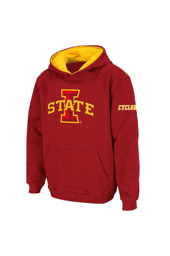 Youth Stadium Athletic Cardinal Iowa State Cyclones Big Logo Pullover Hoodie