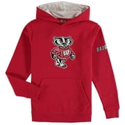 Youth Stadium Athletic Cardinal Wisconsin Badgers Big Logo Pullover Hoodie