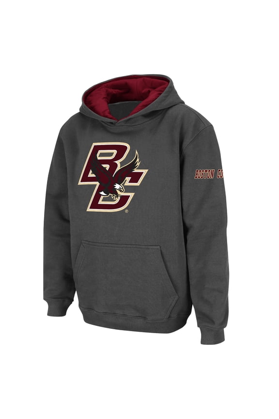 Youth Stadium Athletic Charcoal Boston College Eagles Big Logo Pullover Hoodie