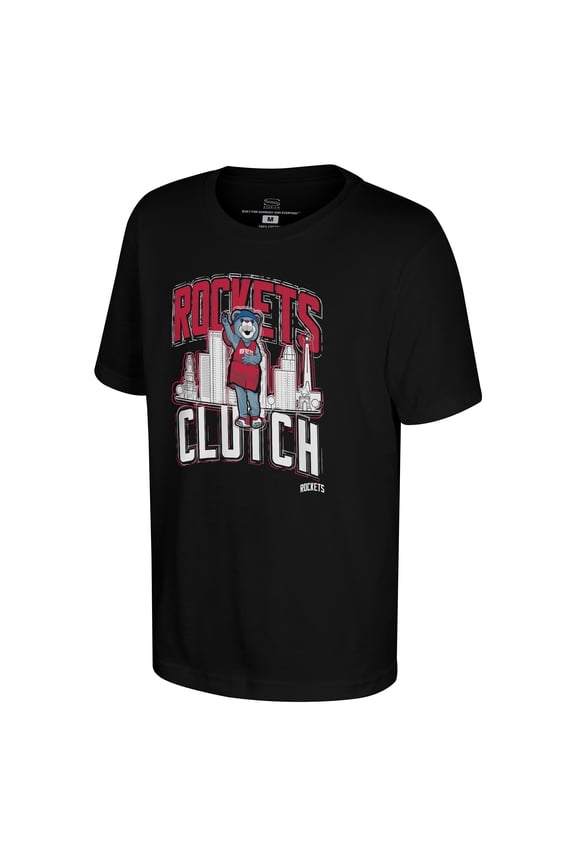 Youth Stadium Essentials  Black Houston Rockets Mascot City Elementized T-Shirt