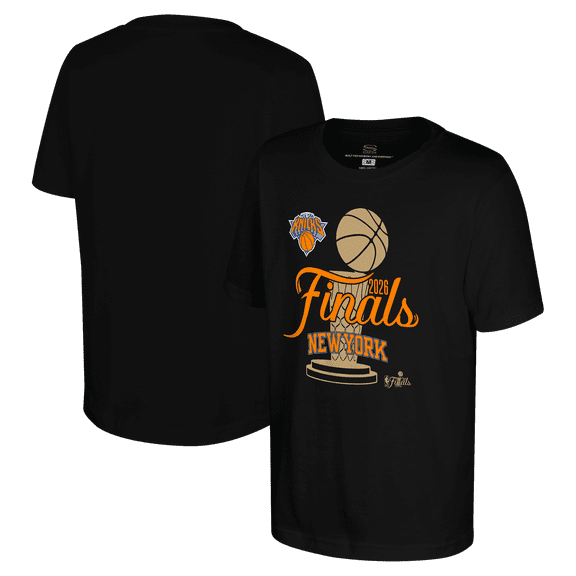 Youth Stadium Essentials Black New York Knicks 2026 NBA Finals Cruise T-Shirt