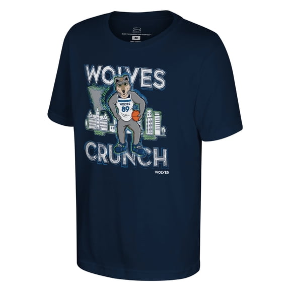 Youth Stadium Essentials  Navy Minnesota Timberwolves Mascot City Elementized T-Shirt