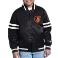 thumbnail image 1 of Youth Starter  Black Baltimore Orioles Team Logo Full-Snap Satin Varsity Jacket, 1 of 4