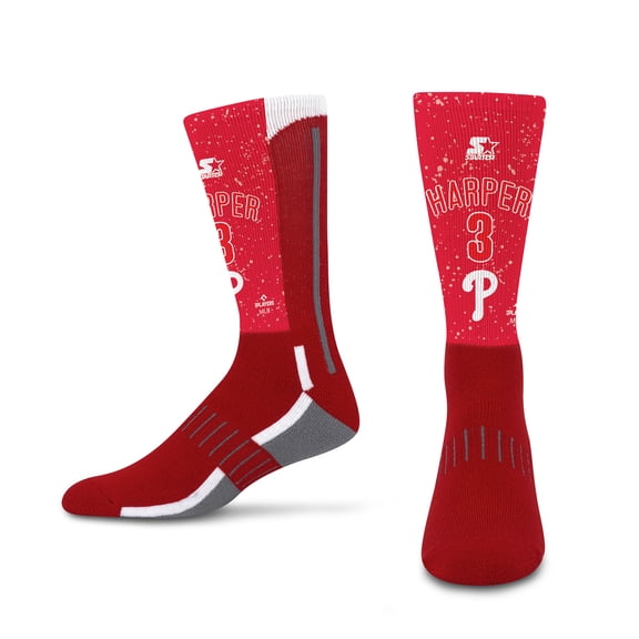 Youth Starter Bryce Harper Red Philadelphia Phillies Jersey Arch Crew Socks