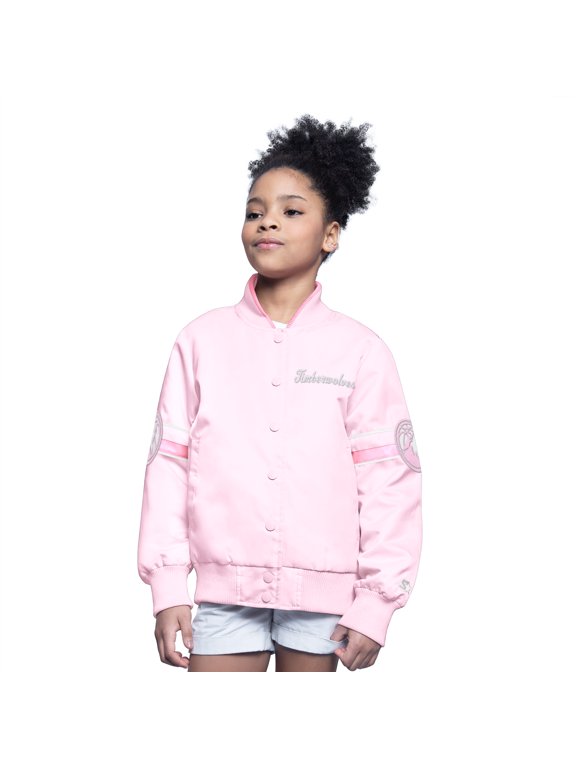 Youth-Starter Light Pink Minnesota Timberwolves Arena Full-Snap Varsity Jacket