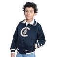 thumbnail image 1 of Youth Starter  Navy Chicago Cubs The Captain Jr. Cooperstown Collection Full-Zip Varsity Jacket, 1 of 3