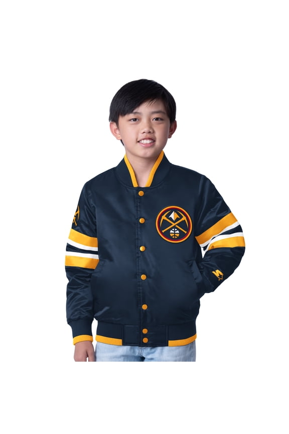 Youth Starter Navy Denver Nuggets Scout Varsity Full-Snap Jacket