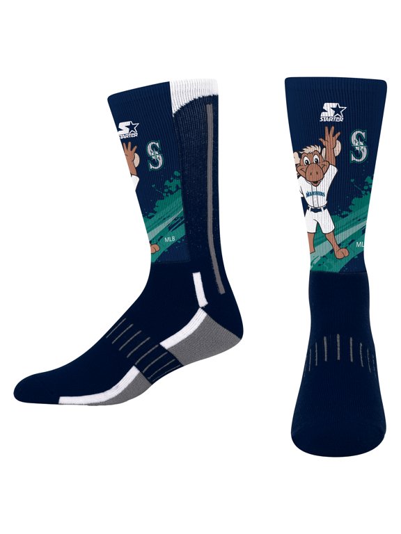Youth Starter Navy Seattle Mariners Phenom Mascot Color Splash Crew Socks