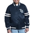 thumbnail image 1 of Youth Starter  Navy Tampa Bay Rays Team Logo Full-Snap Satin Varsity Jacket, 1 of 4