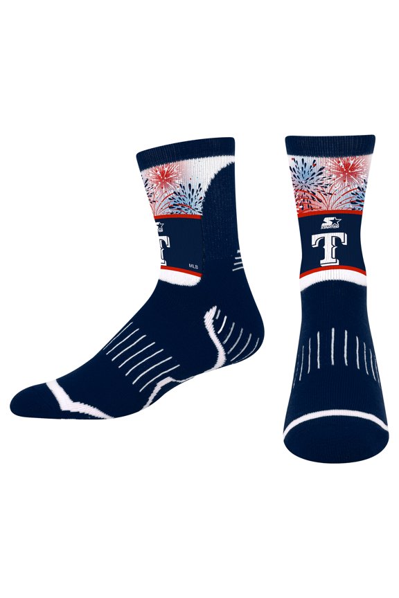 Youth Starter Navy Texas Rangers Americana Firework Crew Socks