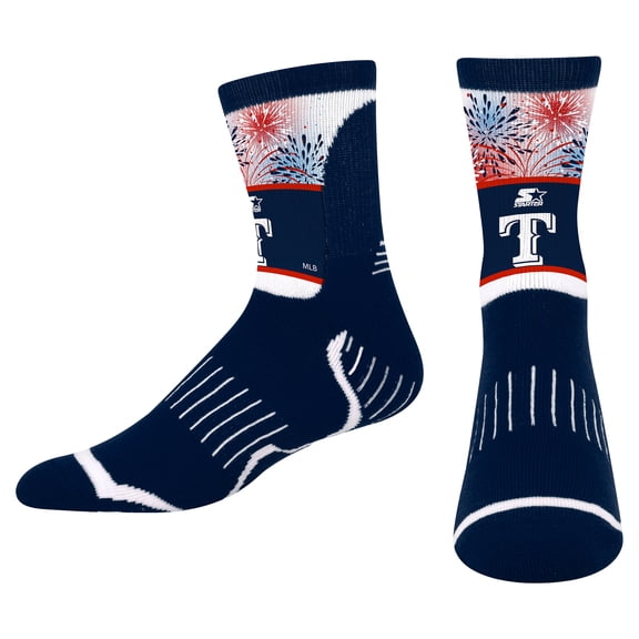 Youth Starter Navy Texas Rangers Americana Firework Crew Socks