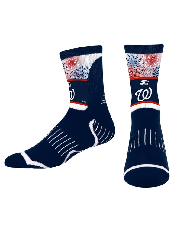 Youth Starter Navy Washington Nationals Americana Firework Crew Socks