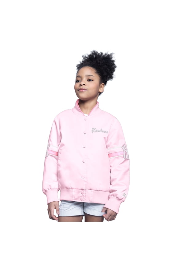 Youth-Starter Pink New York Yankees Arena Full-Snap Varsity Jacket