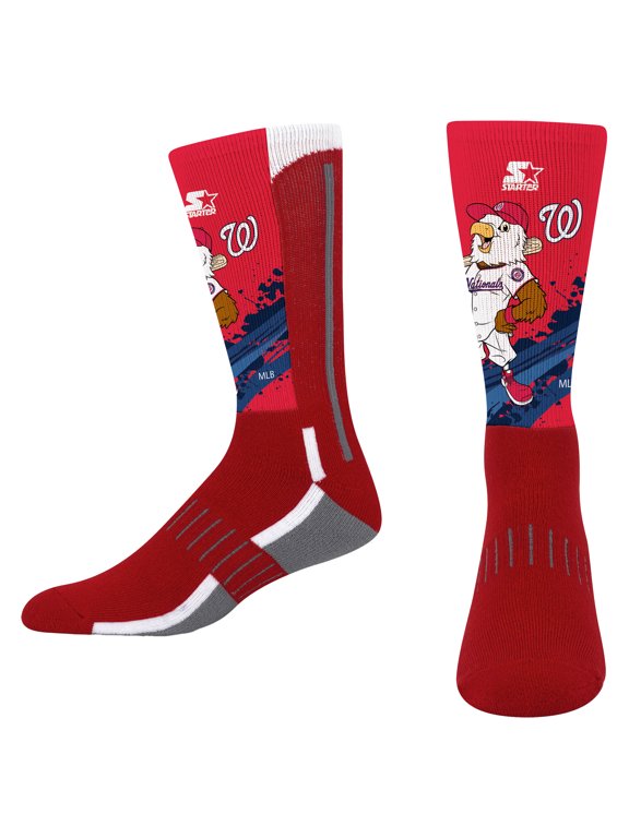 Youth Starter Red Washington Nationals Phenom Mascot Color Splash Crew Socks