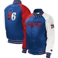 thumbnail image 1 of Youth Starter Royal Philadelphia 76ers Raglan Full-Snap Varsity Jacket, 1 of 3