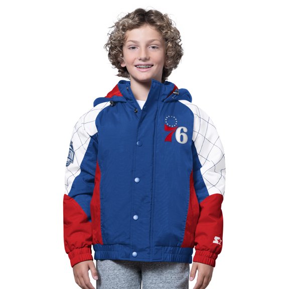 Youth Starter Royal/Red Philadelphia 76ers All Time Pro Jr. Full-Zip Hoodie Jacket