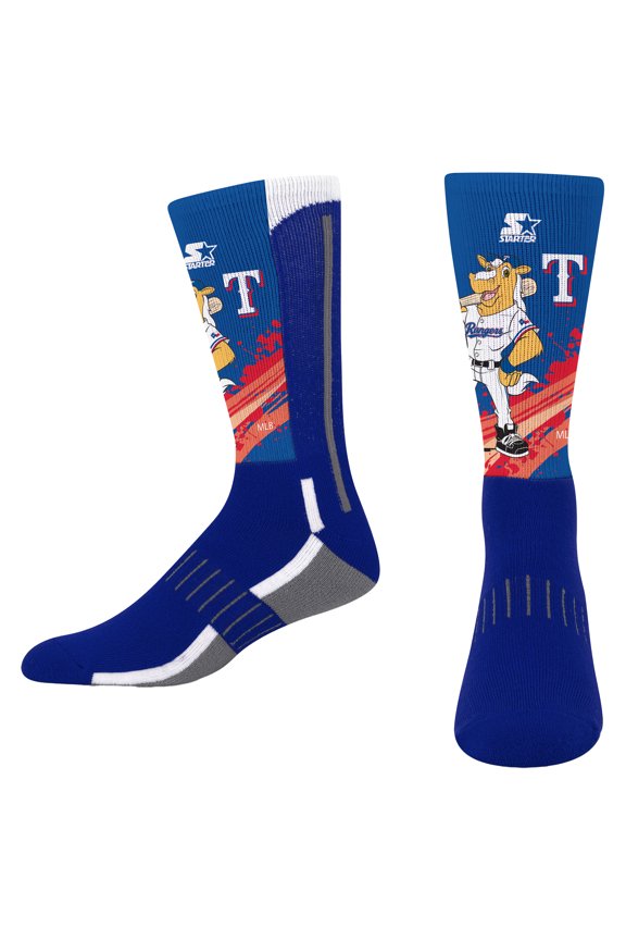 Youth Starter Royal Texas Rangers Phenom Mascot Color Splash Crew Socks