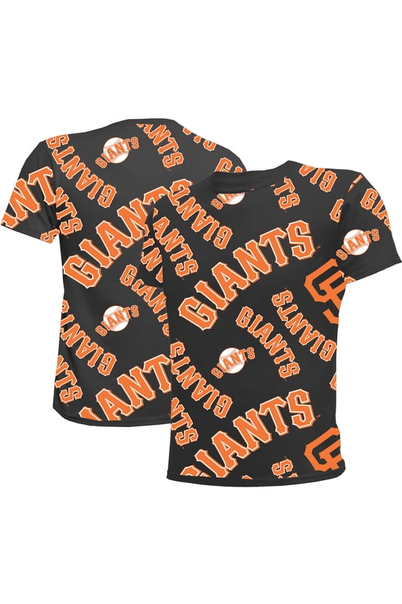 Youth Stitches Black San Francisco Giants Allover Team T-Shirt
