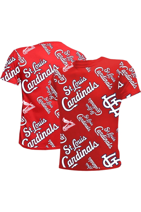 Youth Stitches Red St. Louis Cardinals Allover Team T-Shirt