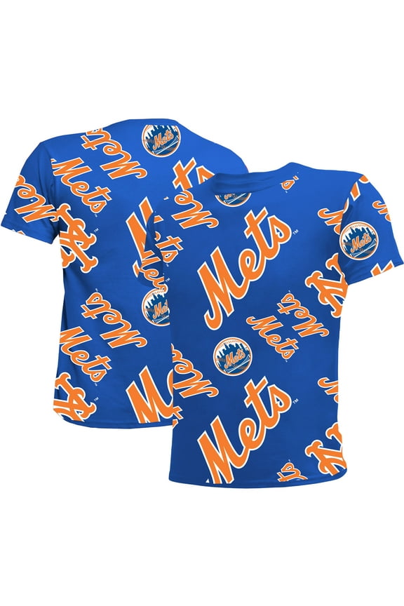 Youth Stitches Royal New York Mets Allover Team T-Shirt