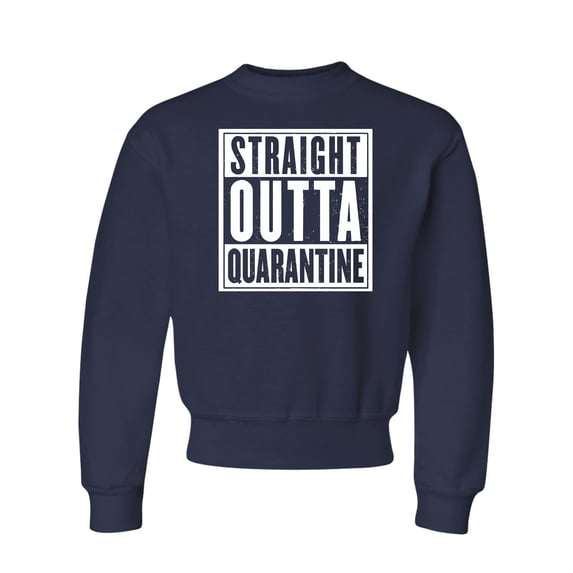 Youth Straight Outta Quarantine Crewneck Sweatshirt
