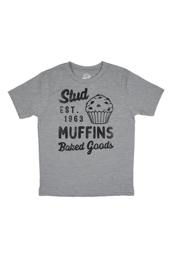 Youth Stud Muffins Baked Goods T Shirt Funny Bakery Joke Tee for Kids