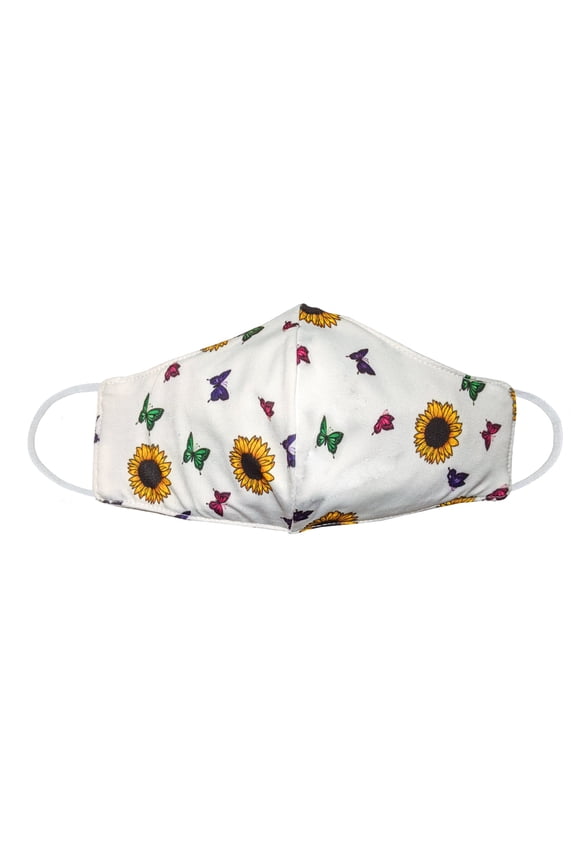 Youth Sunflower Butterfly Face Mask