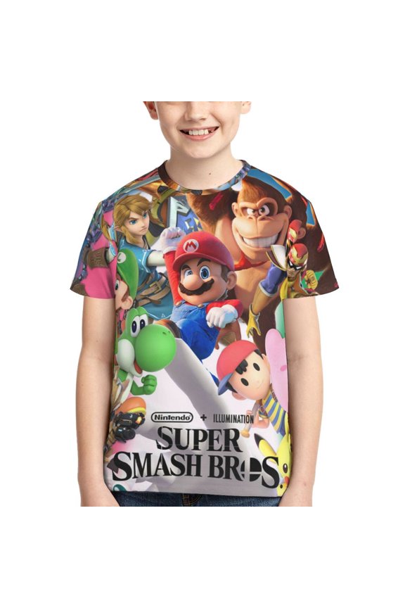 Youth Super Smash Bros T-Shirt 3d Printed Shirt Short Sleeve Top Tees For Boys Girls