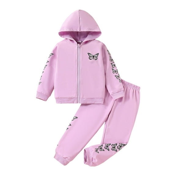 Youth Sweatsuits 2 Piece Set 2025 Casual Winter Long Sleeve Hoodie Loose Jogger Sweatpants Boys Girls Fall Tracksuit Pockets Winter Clothes for Girls Size 6