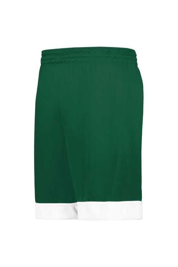 Youth Swish Reversible Basketball Shorts, Dark Green & White - Medium