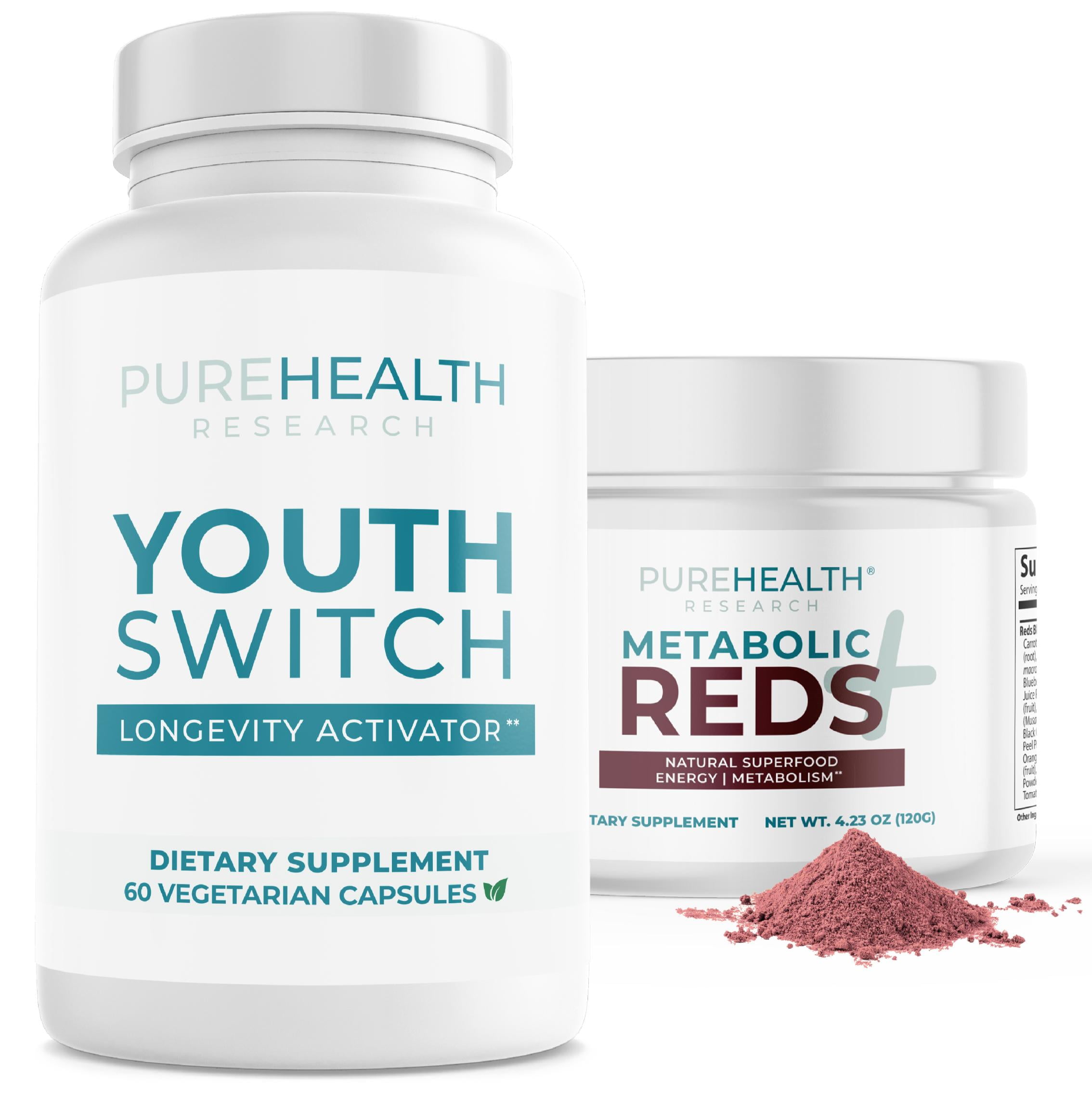 Youth Switch Supplement & Metabolic Reds Formula Bundle Pack PureHealth ...