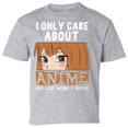 thumbnail image 1 of Youth T-shirt I Only Care About Anime Kids Tees - XS S M L XL Japanese Kawaii - Anime Clothes Short Sleeve Boys Girls Graphic Tee, 1 of 2