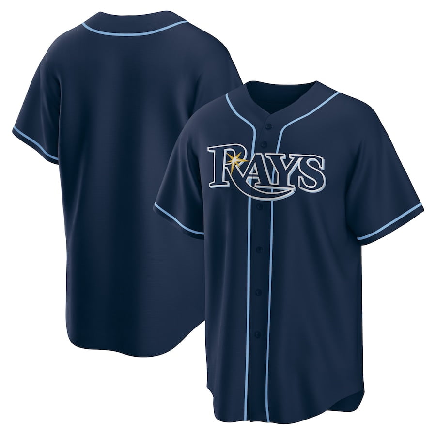 Youth Tam_pa B_ay Navy Replica Stitched Blank Team T-shirts Sports Tops ...
