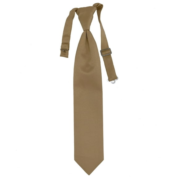 Youth Tan Formal Satin Pre-Tied Neck Tie in a Variety of Colors by Spencer J’s Signature Satin Collection