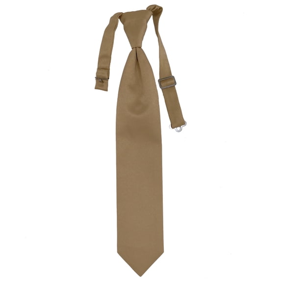 Youth Tan Formal Satin Pre-Tied Neck Tie by Spencer J’s Signature Satin Collection