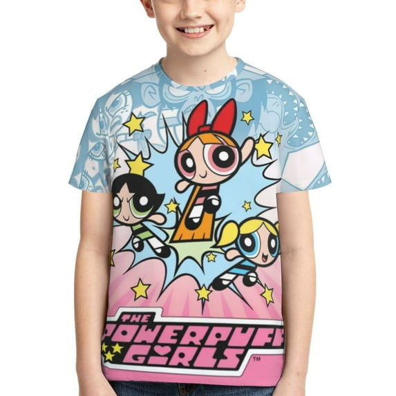 Youth The Powerpuff Girls T-Shirt 3d Printed Crewneck Graphic Short Sleeve Tees For Boys Girls