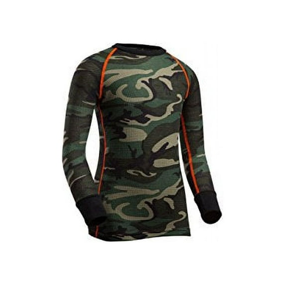 Youth Thermal Underwear Long Sleeve Top, Camo, Large