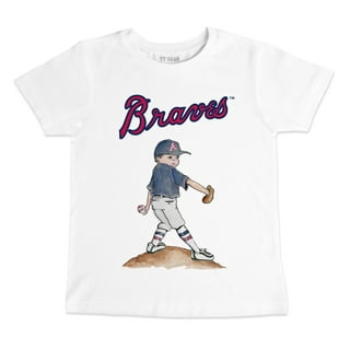 Youth Tiny Turnip Navy Atlanta Braves Baseball Cross Bats T-Shirt Size: Small