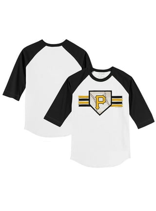 Pittsburgh Pirates Tiny Turnip Women's I Love Mom 3/4-Sleeve Raglan T-Shirt  - White/Black