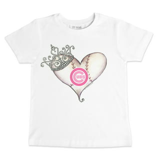 MLB Team Apparel Toddler Chicago Cubs Dark Pink Bubble Hearts T