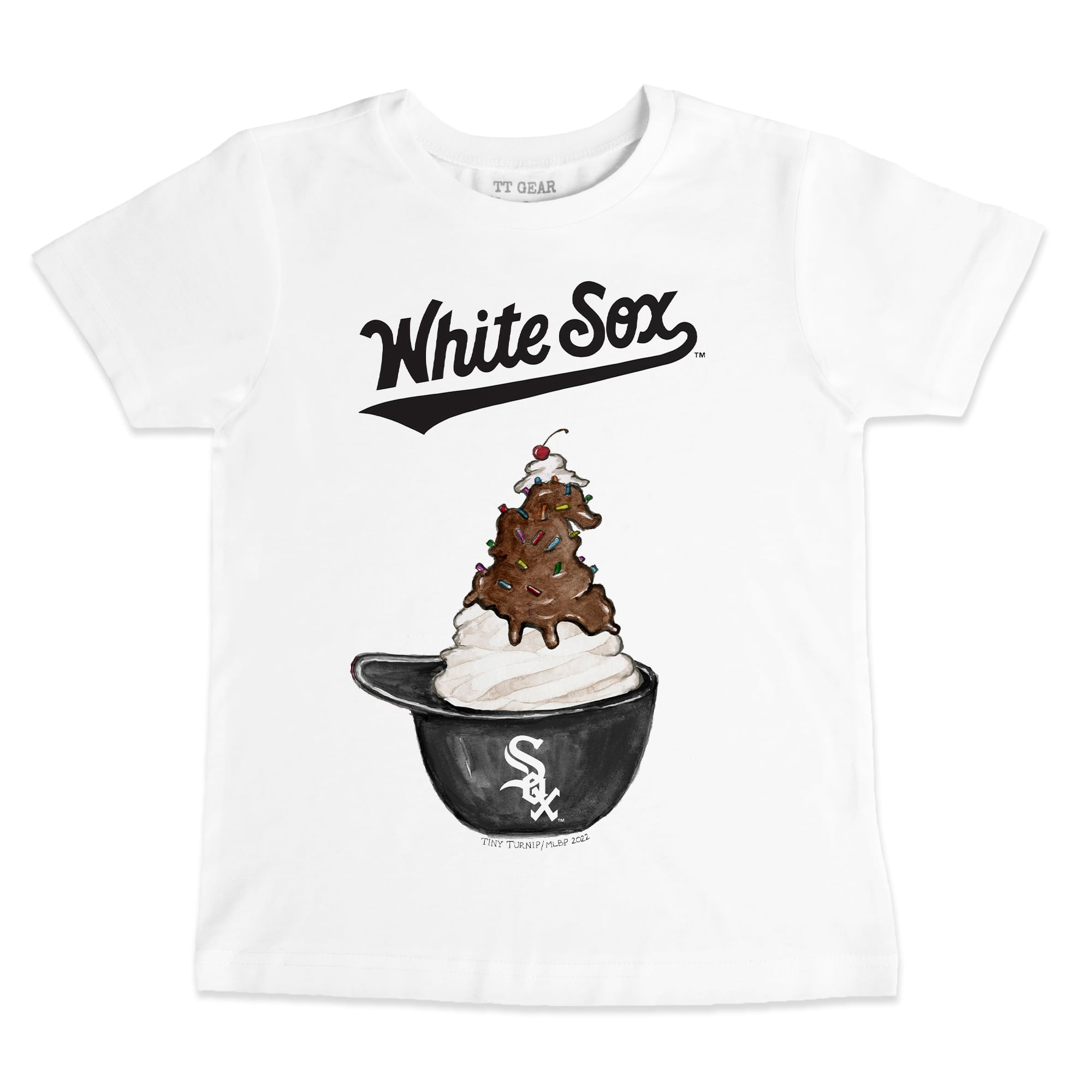 Youth Tiny Turnip White Chicago White Sox Sundae Helmet T-Shirt 