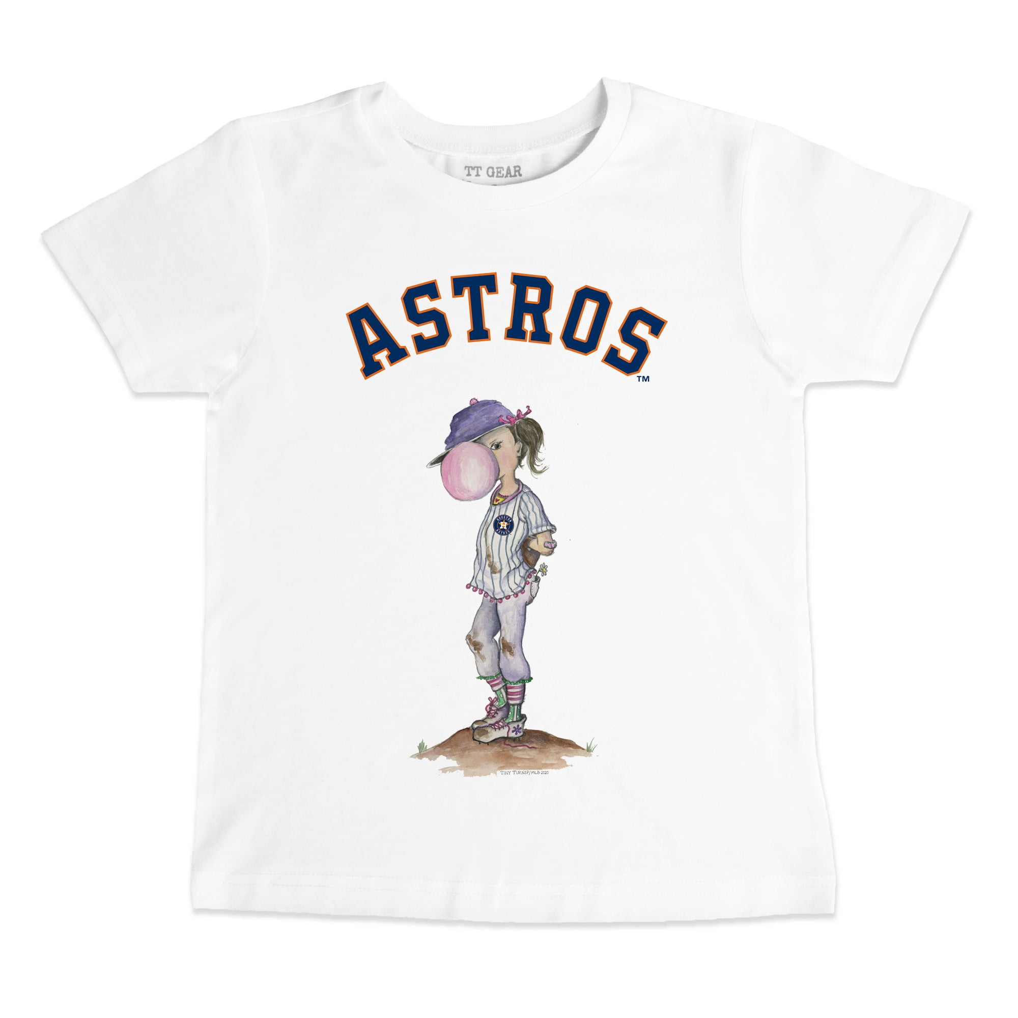Youth Tiny Turnip White Houston Astros Bubbles T-Shirt 