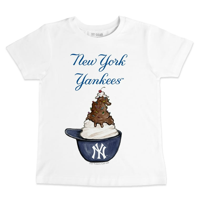 Youth Tiny Turnip White New York Yankees Sundae Helmet T-Shirt