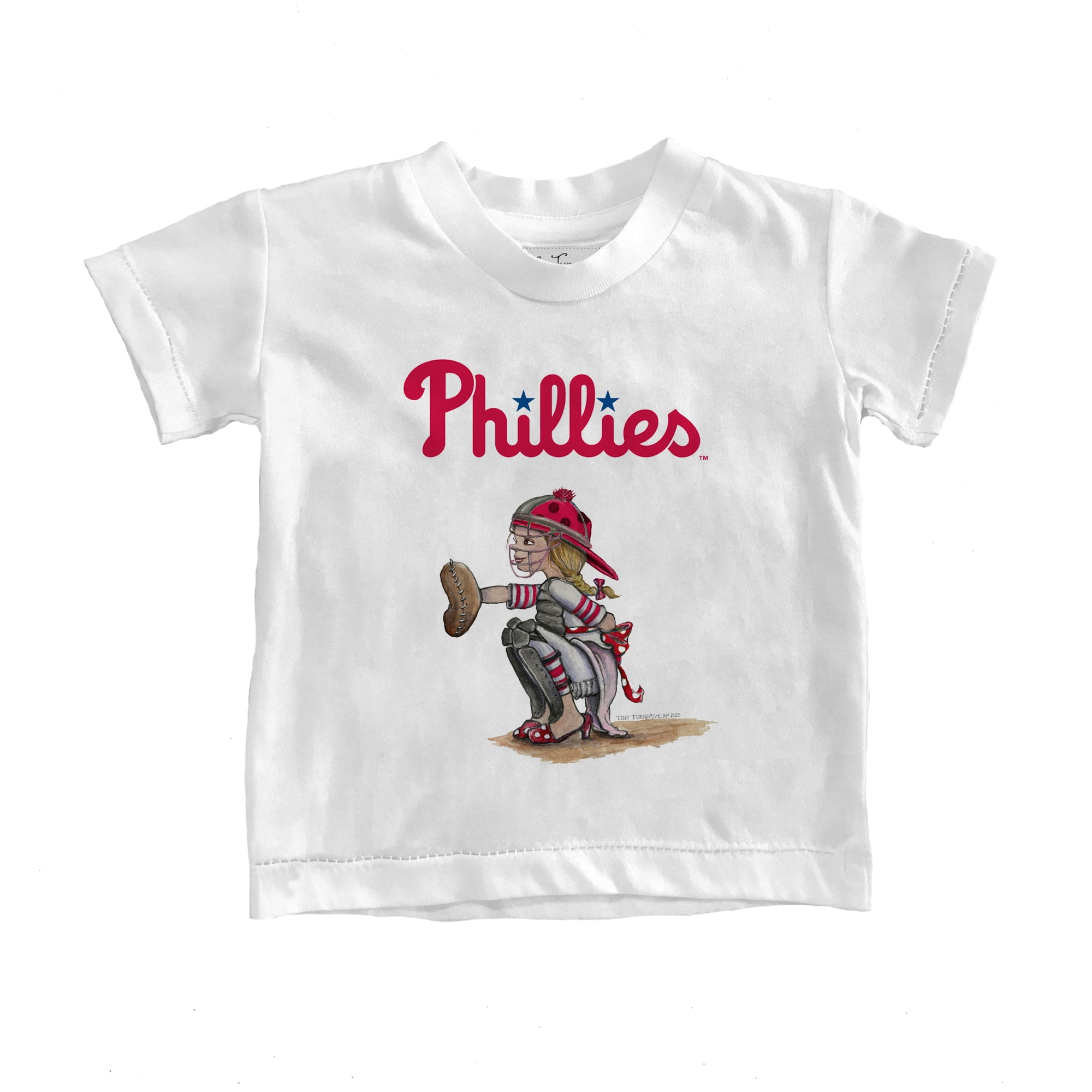 College Concepts LLC Philadelphia Phillies White Team Stripe Tee Short Sleeve T Shirt, White, 65% Polyester / 35% Rayon, Size XL, Rally House